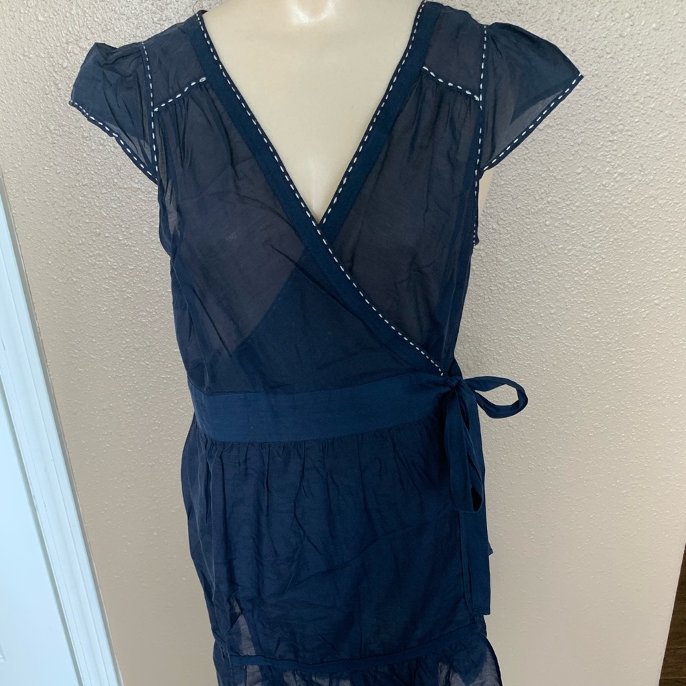 Miss Me sheer sleeveless navy blouse - Size medium